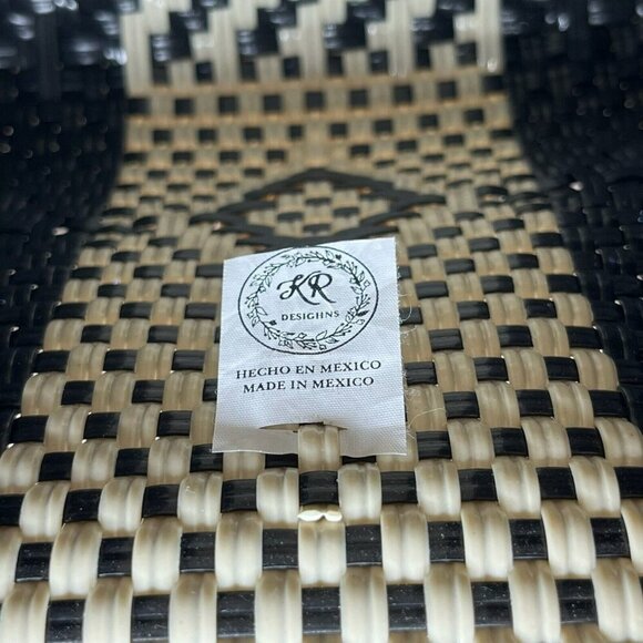 KR Designs Mexican Handmade Artisan Woven Boho Womens Handbag Black White - Picture 7 of 10